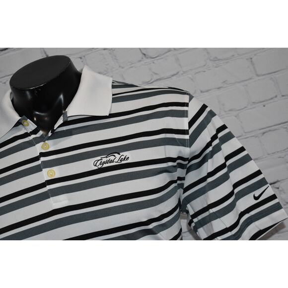 Nike Golf Polo Shirt Mens Size XL Dri-Fit Tour Performance Polyester Gray Stripe - Picture 1 of 6
